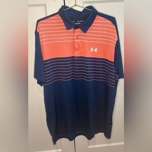 Under Armour Play Off Polo in Navy and Coral XL